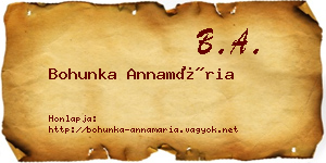 Bohunka Annamária névjegykártya