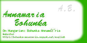 annamaria bohunka business card